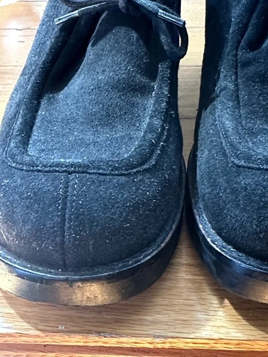 Vintage J. Crew Black Suede Lace-Up Block Heel shoes - Picture 8 of 15